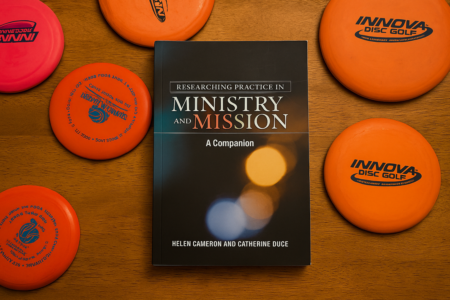 Researching Practice in Ministry and Mission (A Companion) by Helen Cameron & Catherine Duce. Photo by Jeff McLain with ChatGPT.