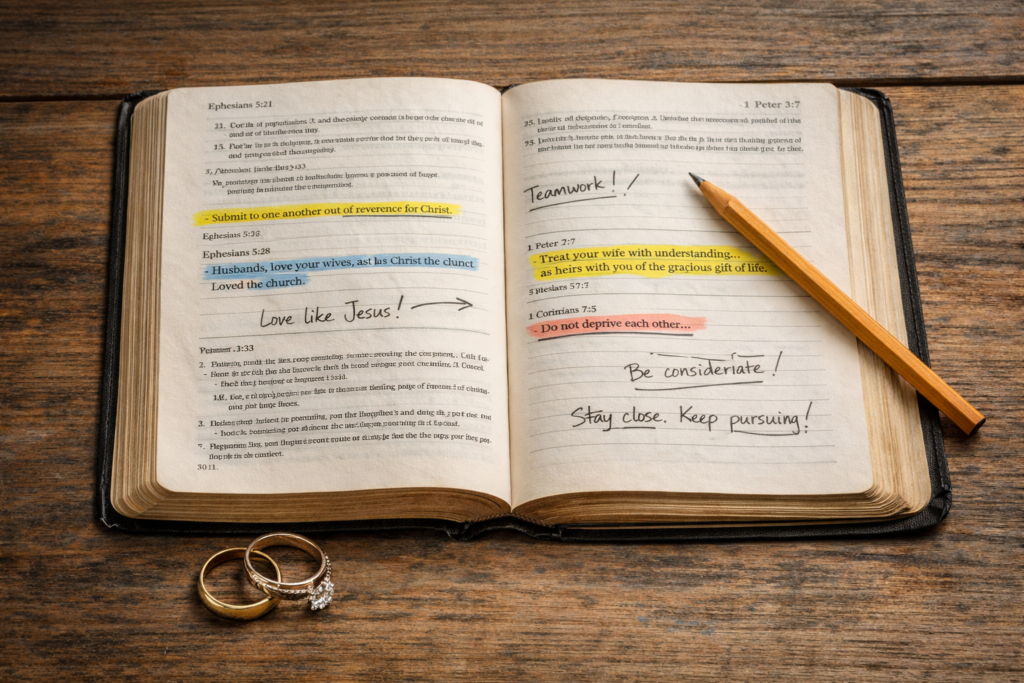 Seven Bible Verses for Christian Marriage: Faith, Partnership, and a Life Together. Photo by ChatGPT.